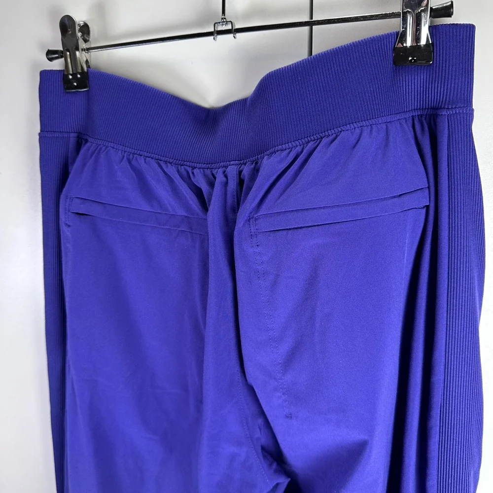 Athleta Womens 0/P Purple Jogger Pants Elastic Waist Ribbed‎ Detail Athleisure